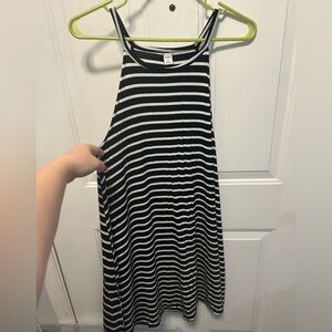 Old Navy Black and White Striped Swing Dress